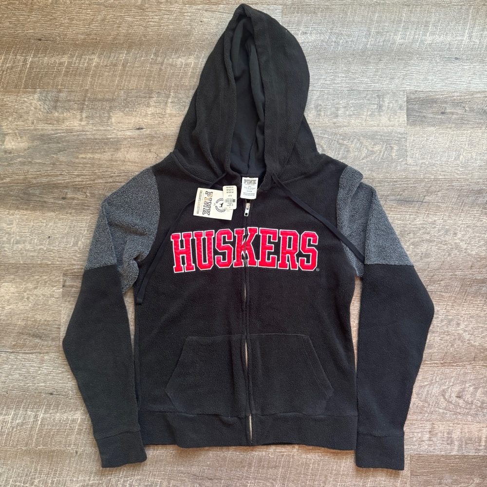 Pink Victoria Secret Nebraska Huskers Fleece Full Zip Jacket Sweater Small